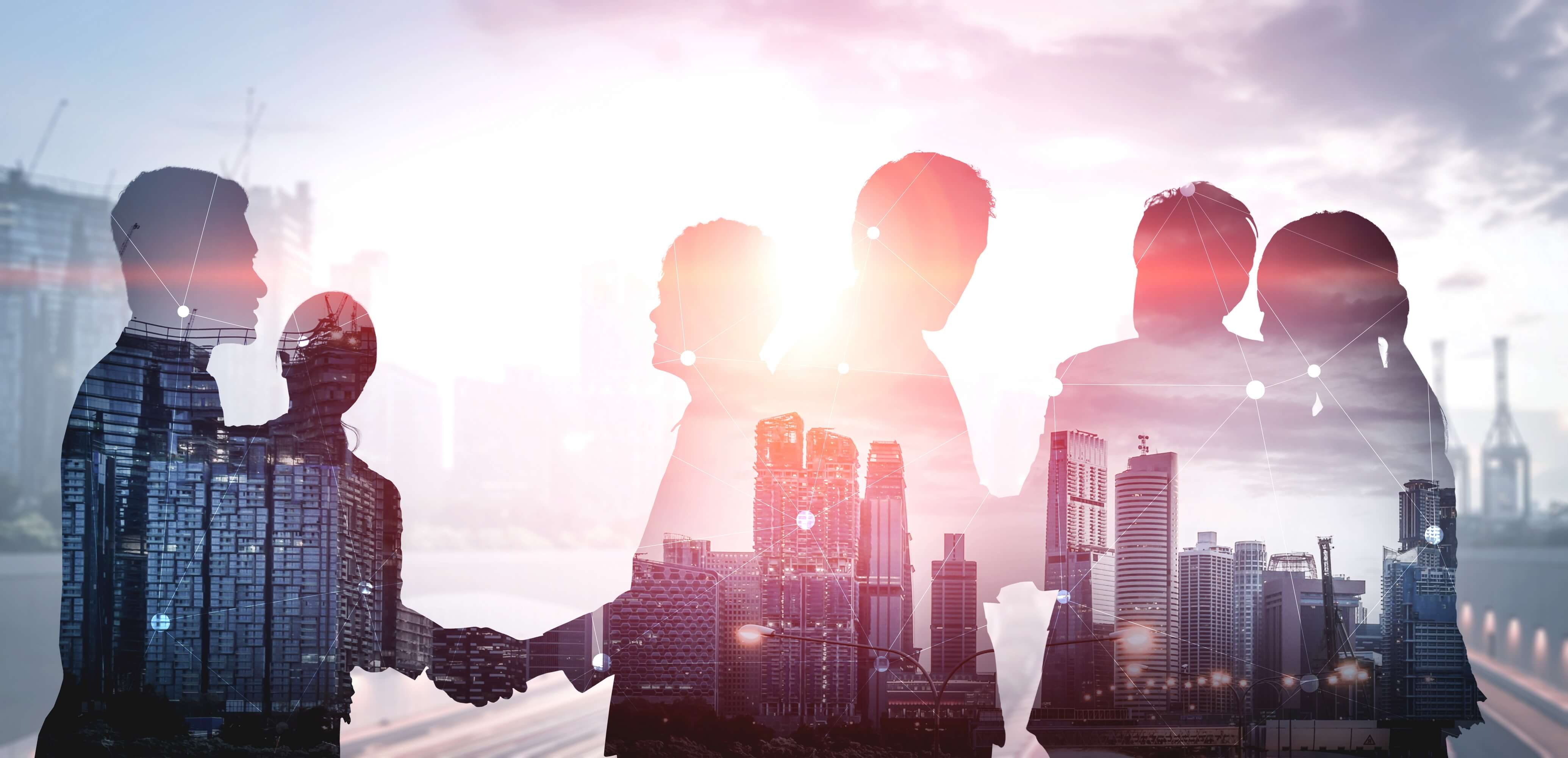 Connected silhouettes representing the relationships that shape employee experience.